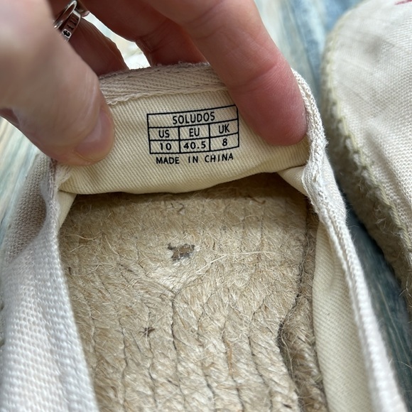 ⭐️Soludos Cherry Embroidered Womens Linen Flat Slip On Espadrilles Shoes 10 - Picture 7 of 12